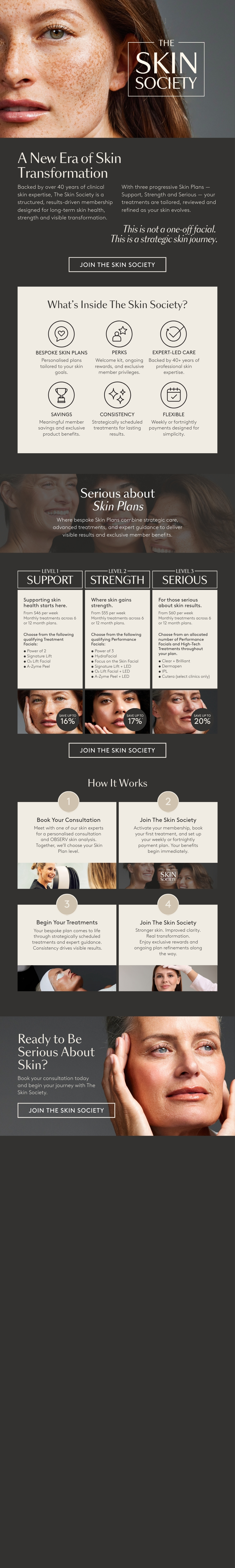 Long-form Skin Society launch email
