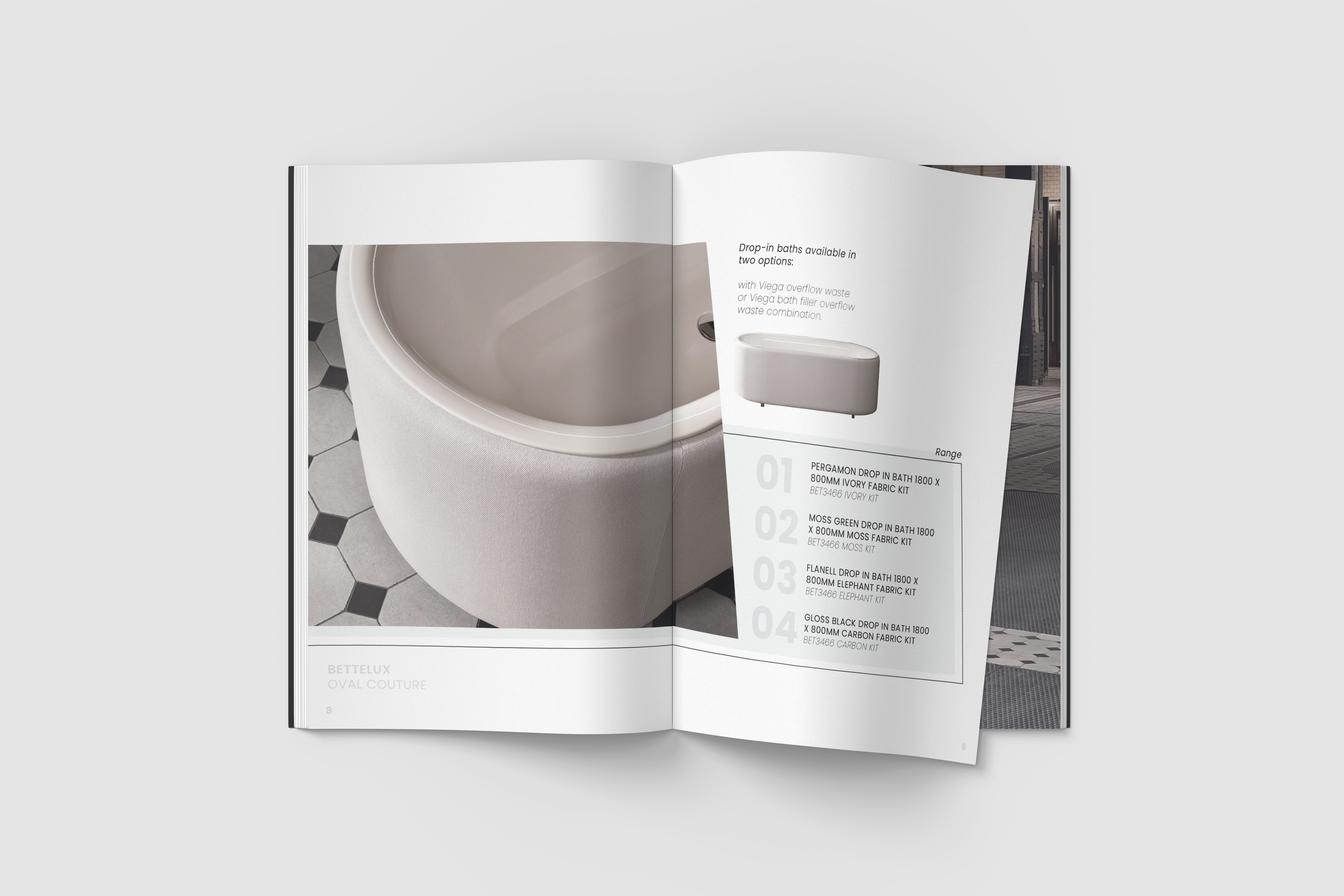 Bette drop-in bath internal brochure spread