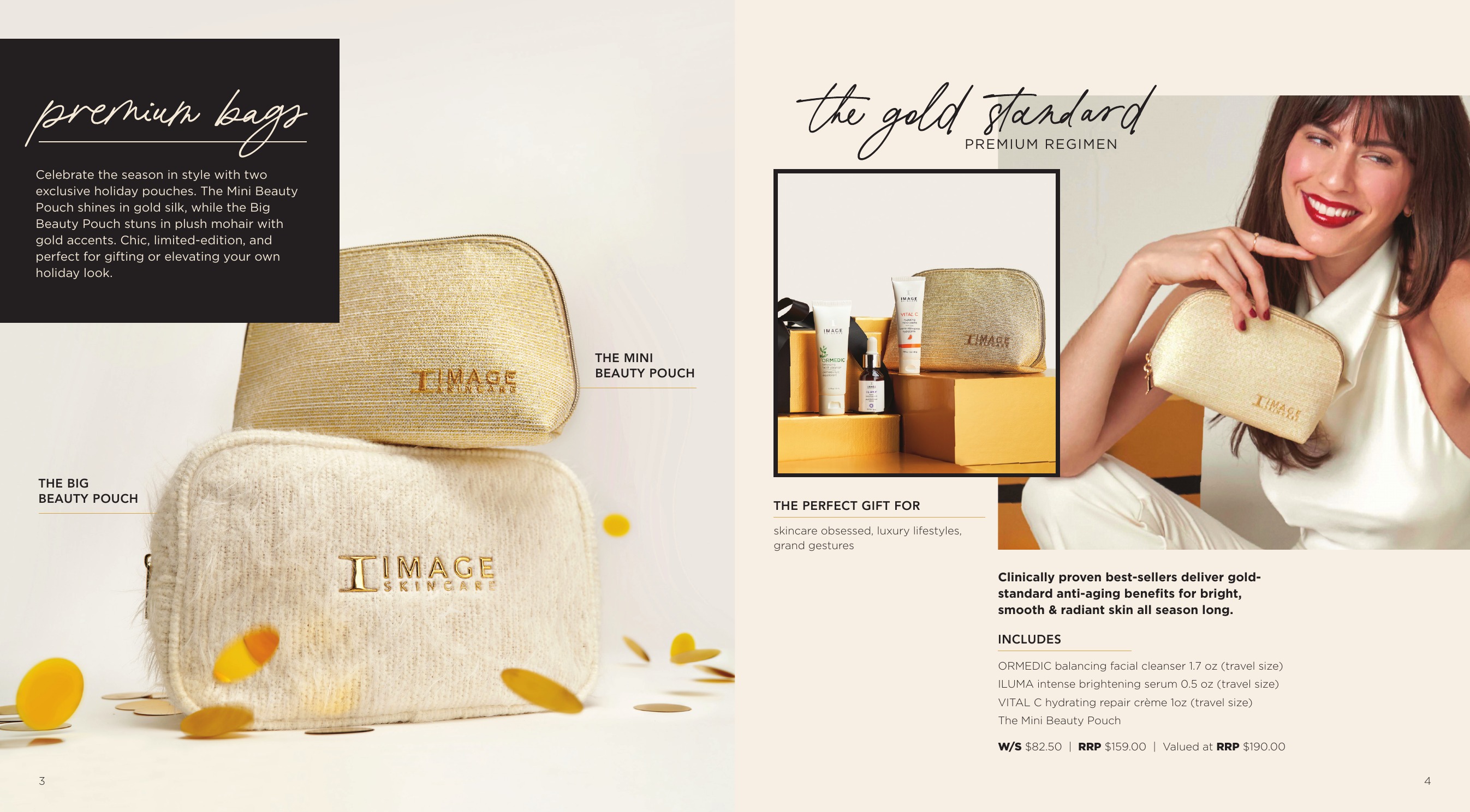 IMAGE Skincare premium bags and Gold Standard spread