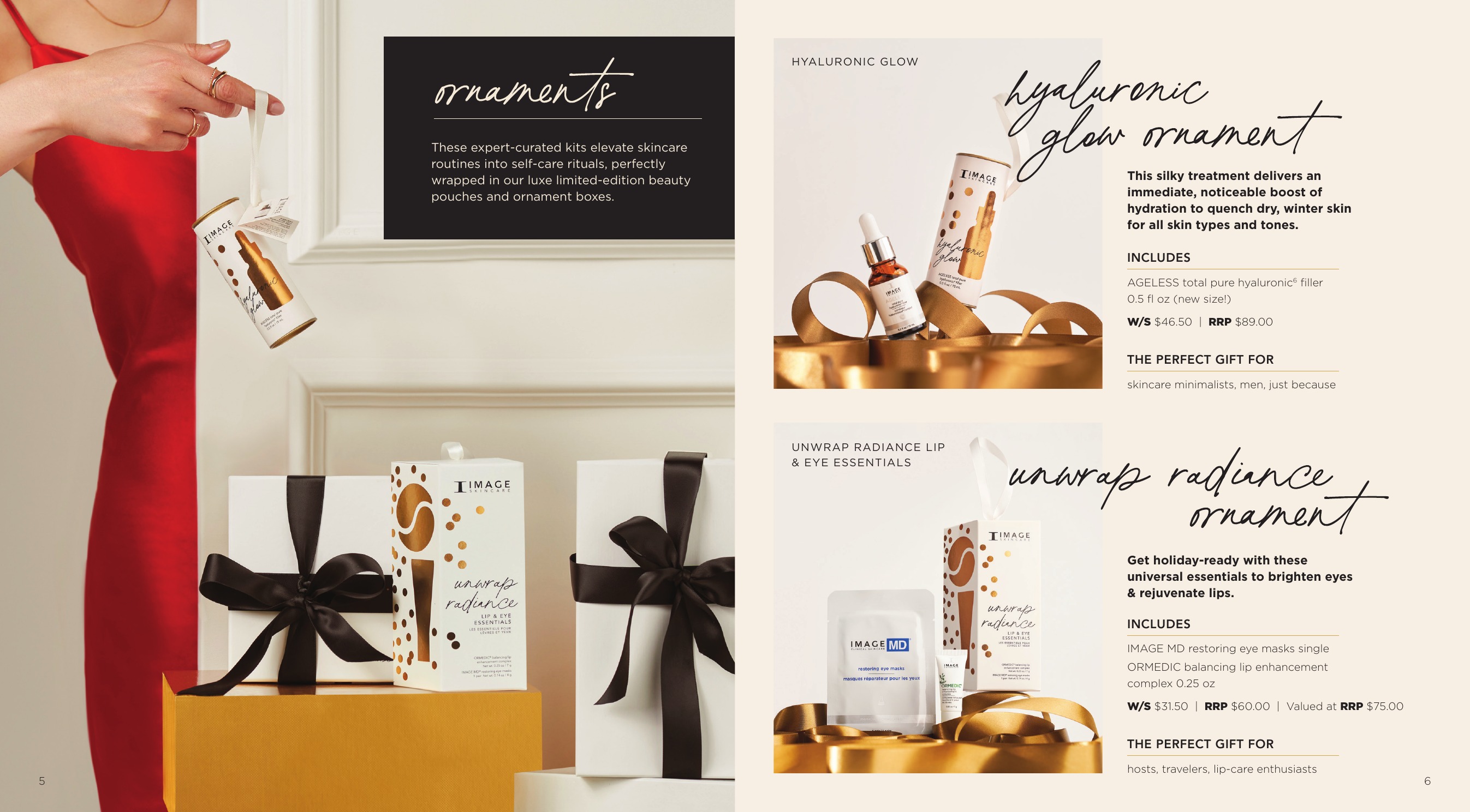 IMAGE Skincare holiday ornaments spread