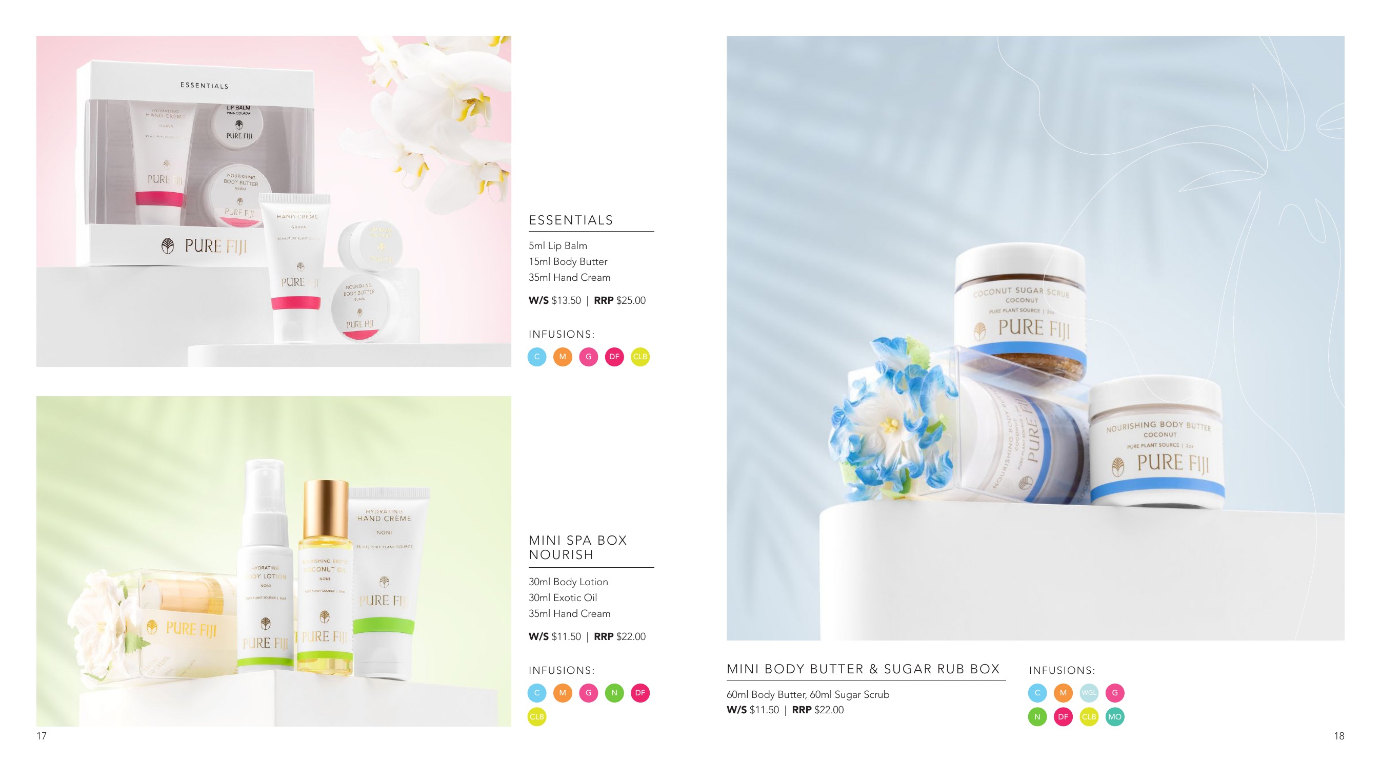 Pure Fiji Essentials and Mini Spa Box gift sets