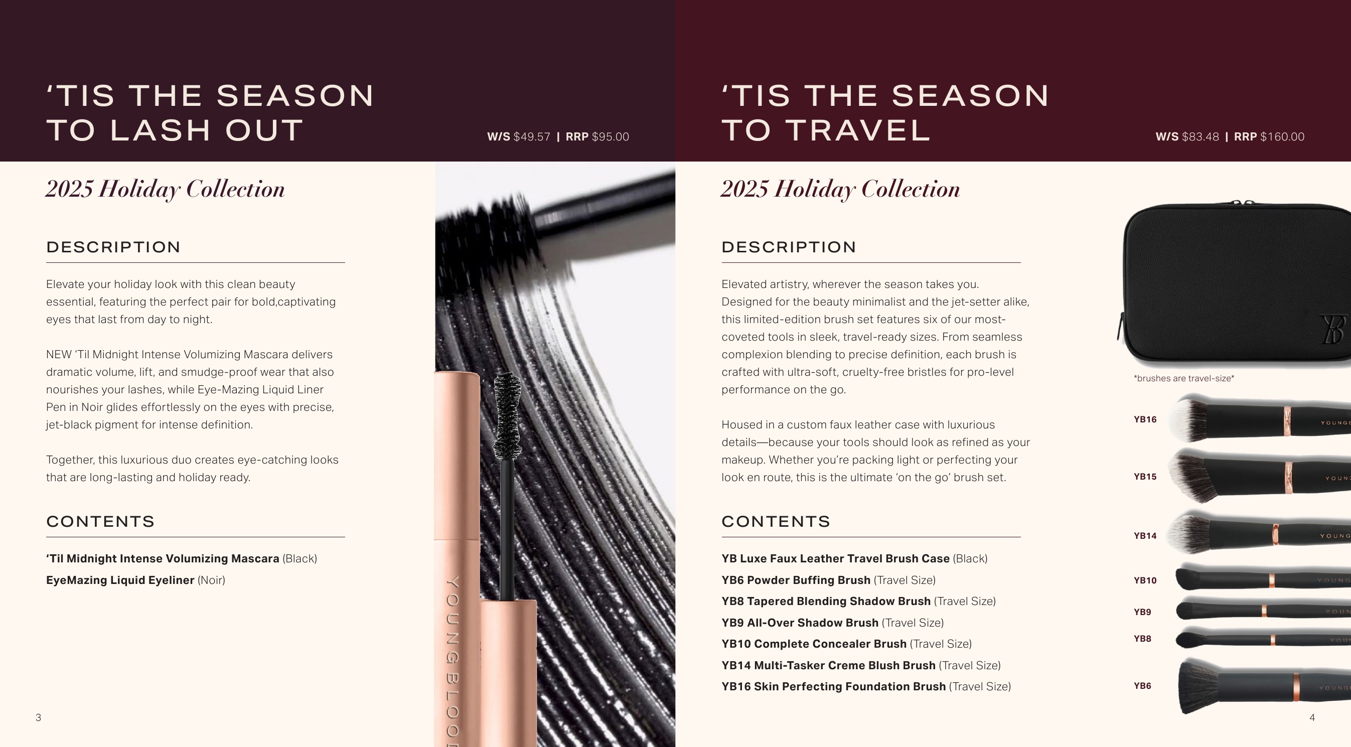 Youngblood Lash Out and Travel holiday product spread