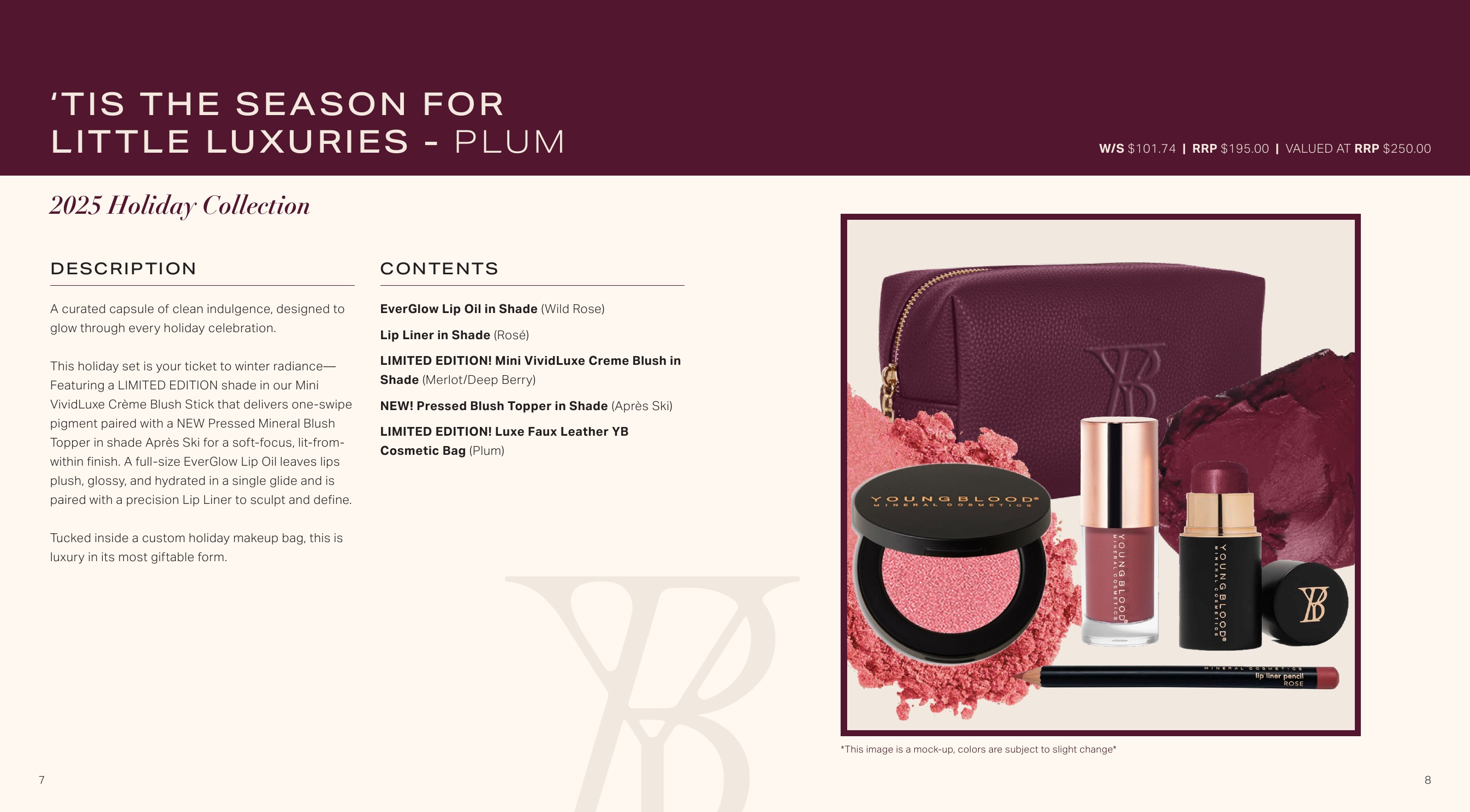 Youngblood Little Luxuries Plum holiday product spread