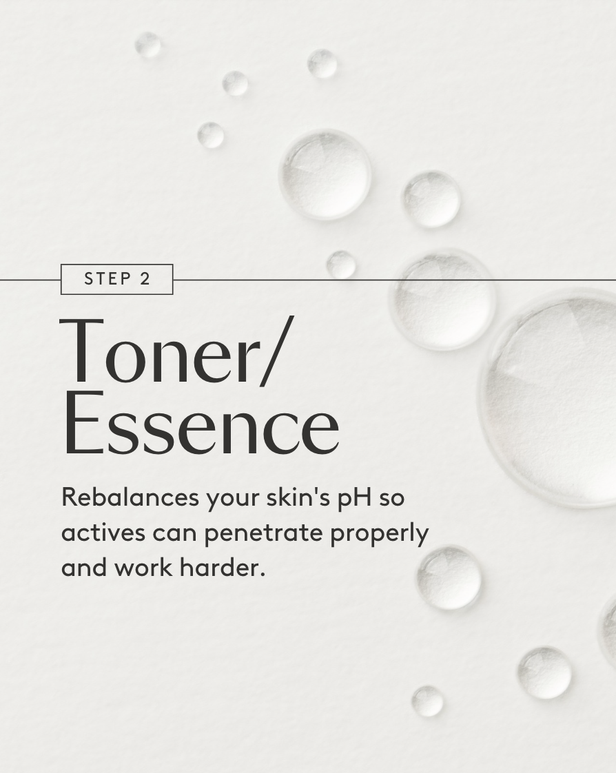 Toner and essence skincare guide social media design