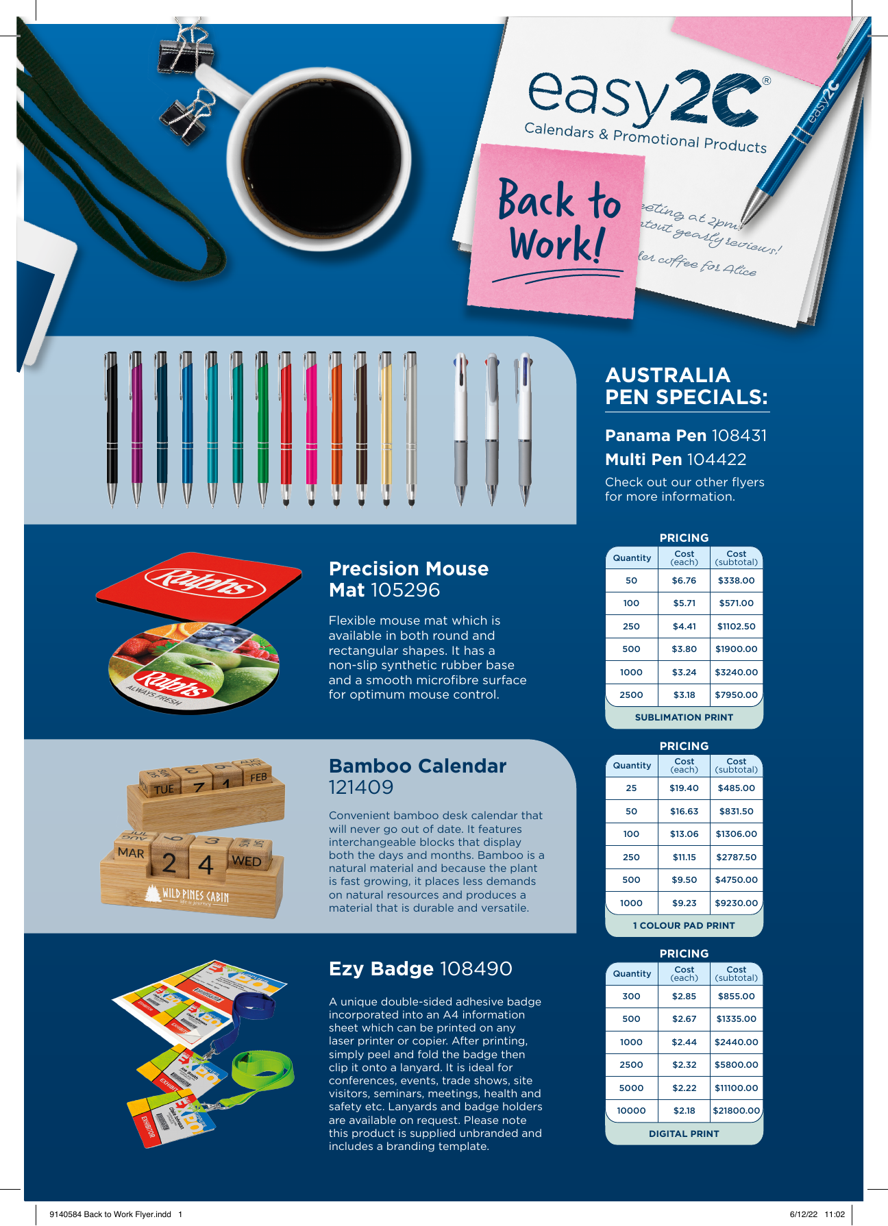 easy2C Back to Work flyer