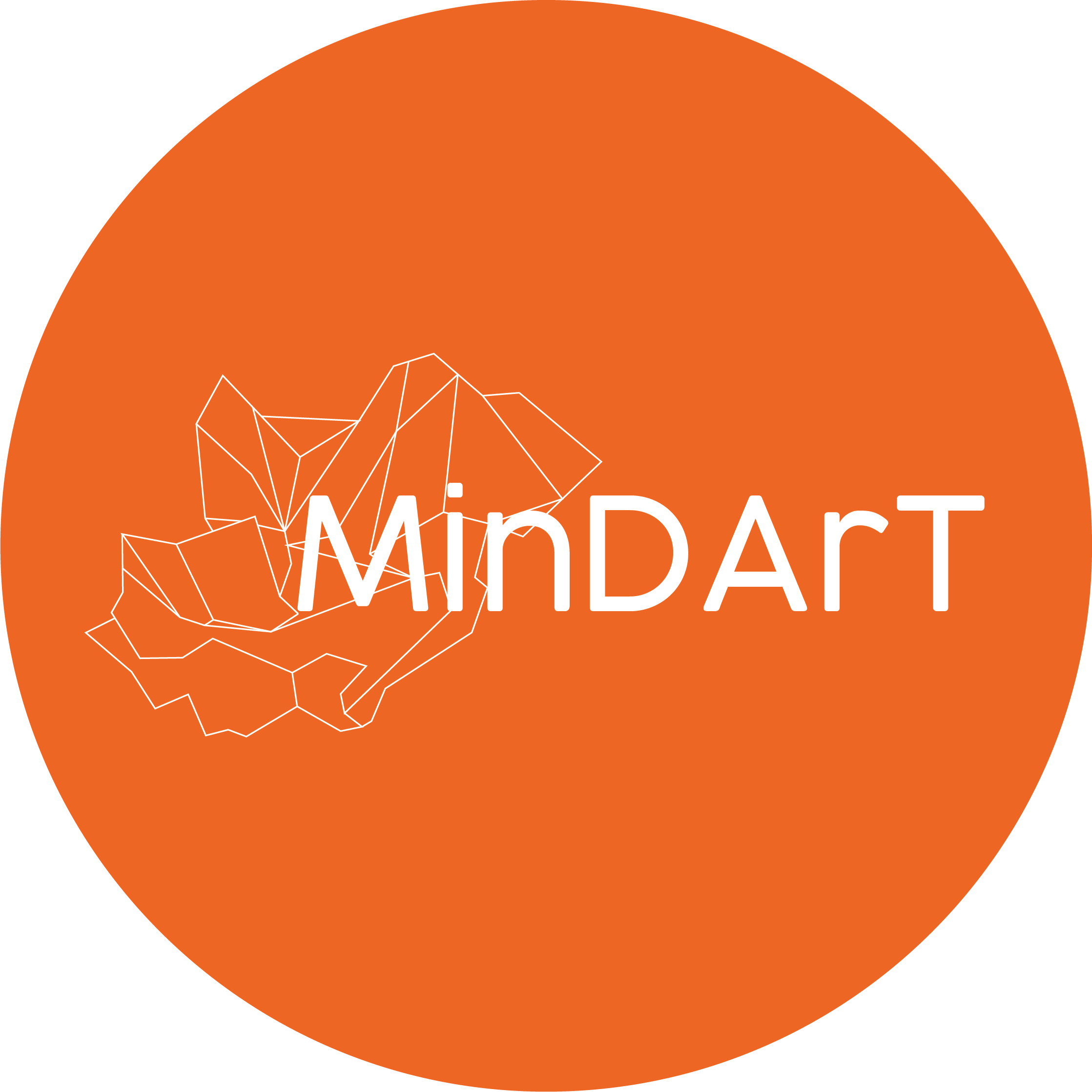 Orange circular MinDArT logo