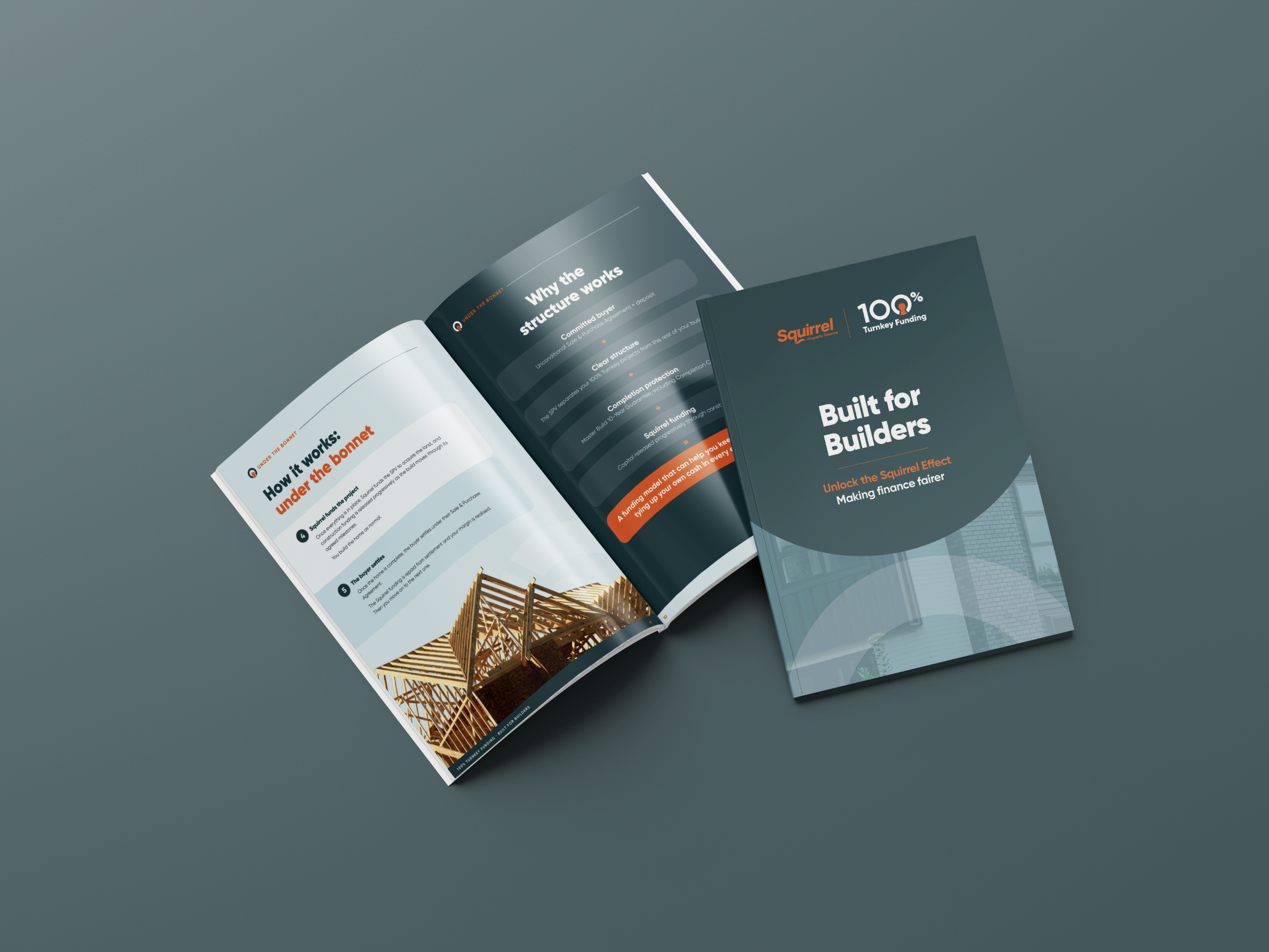 Built for Builders brochure and open booklet mock-up